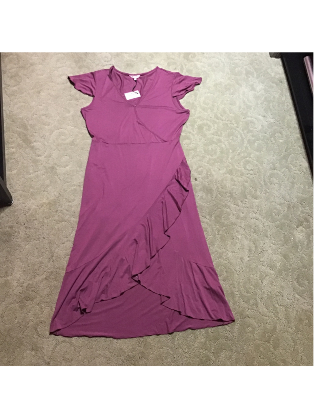 NEW Juicy Couture Purple Faux Wrap High Low Dress Size XL